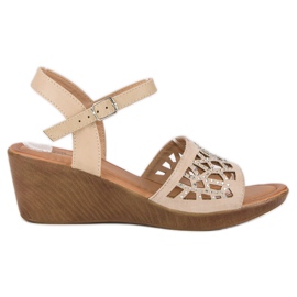 Renda Elegant wedge sandals brown Renda Elegant wedge sandals brown