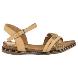 Renda Flat sandals with a buckle brown Renda Flat sandals with a buckle brown