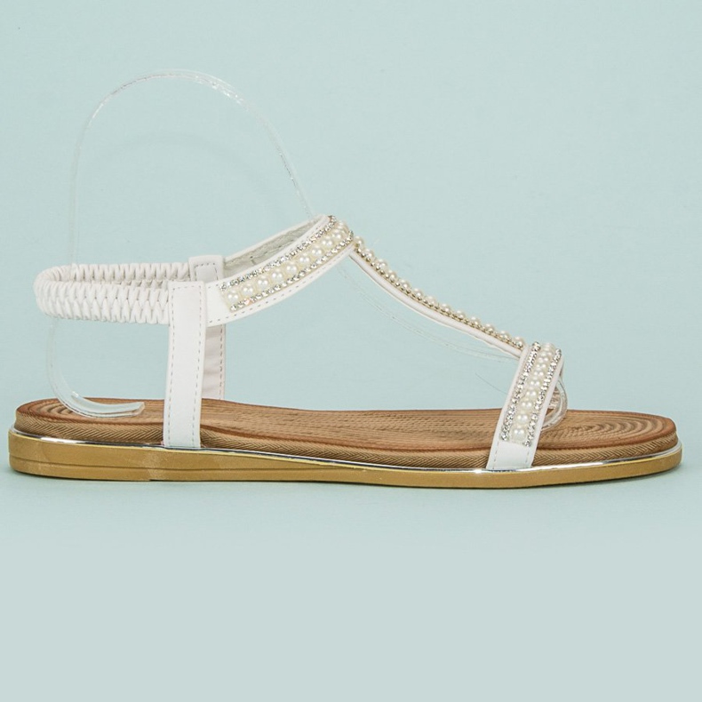 Juliet White flat sandals