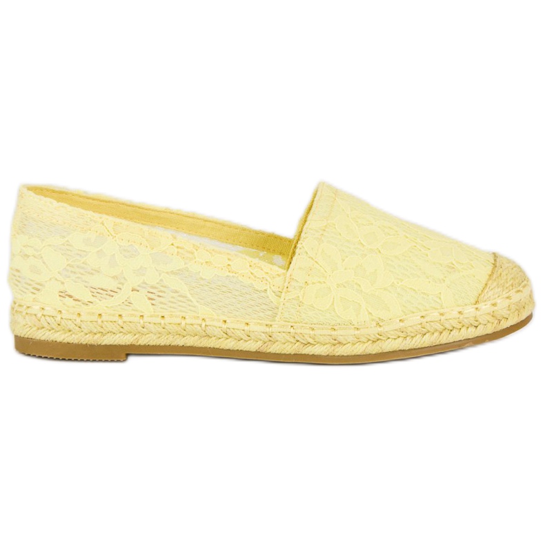 Seastar Yellow lace espadrilles