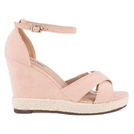 Seastar Suede wedge sandals brown