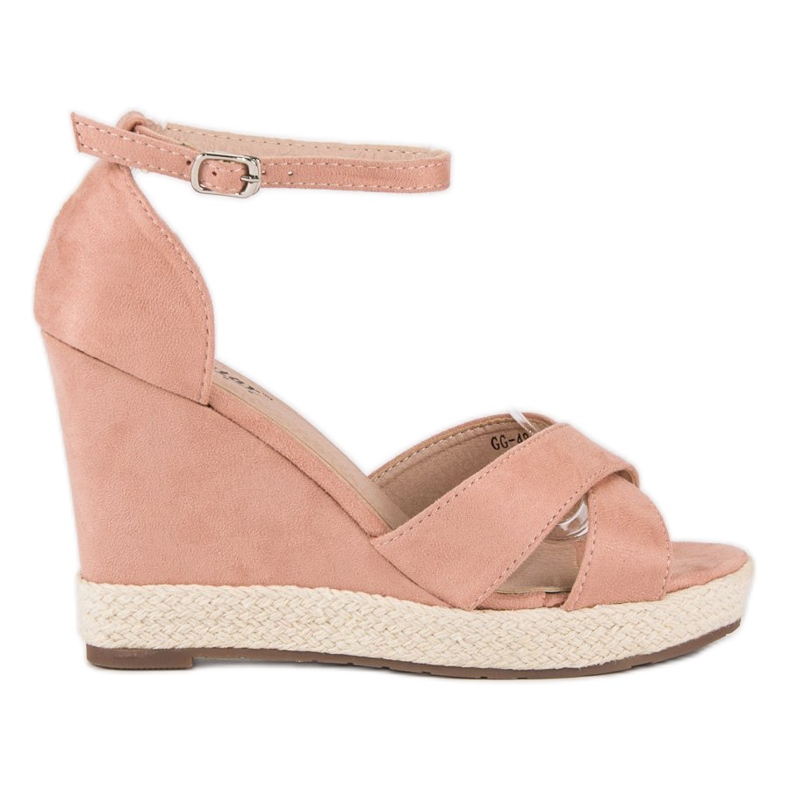 Seastar Suede wedge sandals pink