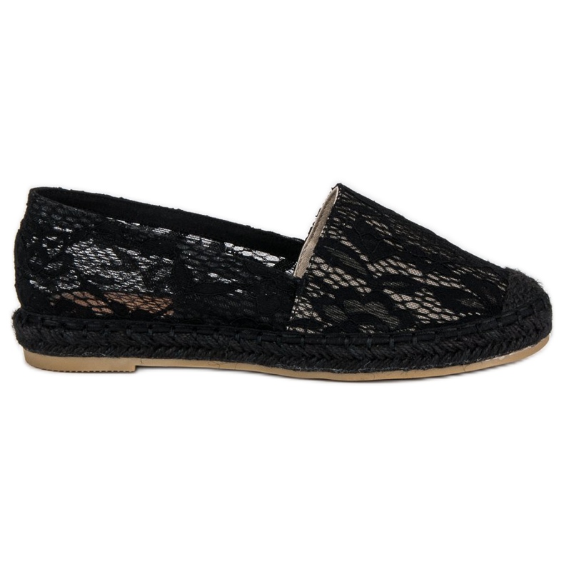Seastar Black Lace Espadrilles