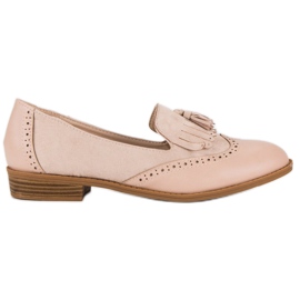 SDS Beige moccasins with fringes
