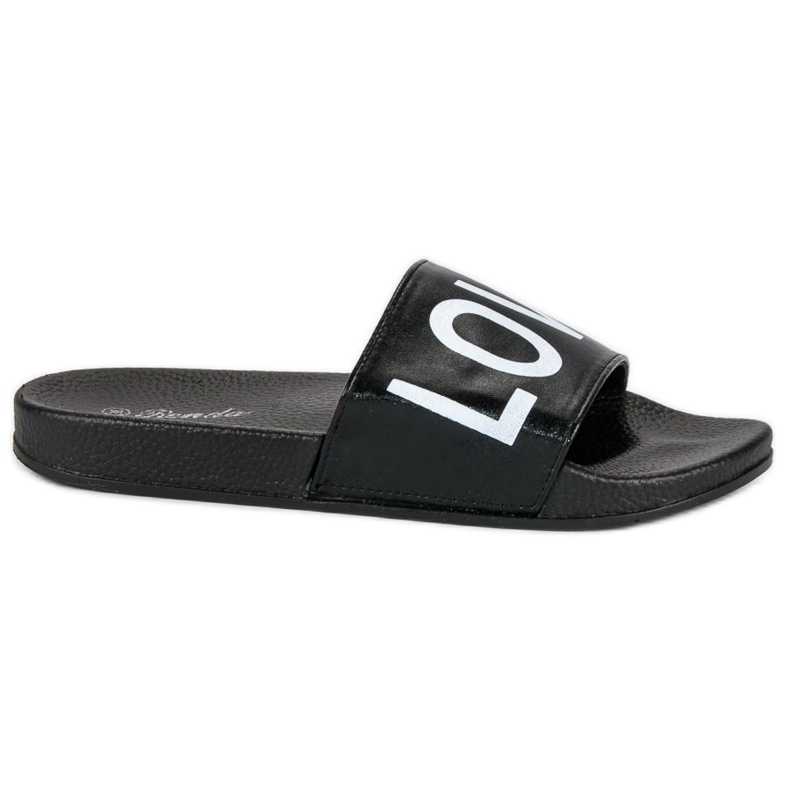 Renda Black love slippers