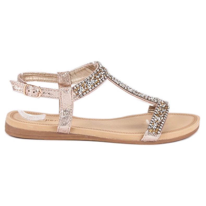 Super Me Elegant sandals with a buckle yellow
