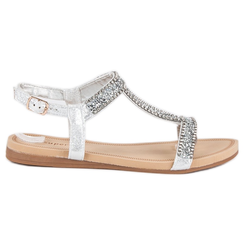 Super Me Elegant sandals with a buckle grey