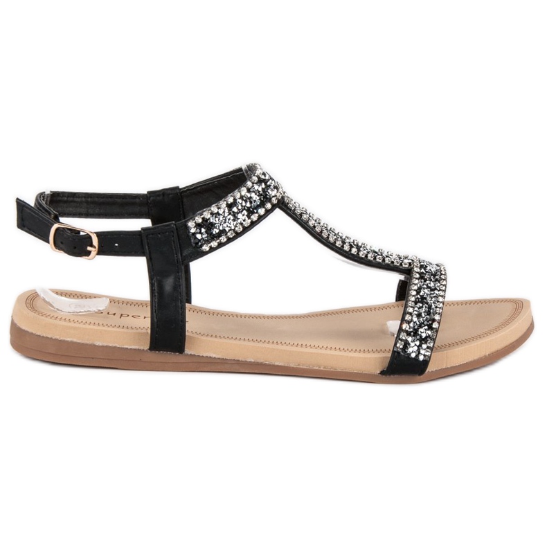 Super Me Elegant sandals with a buckle black