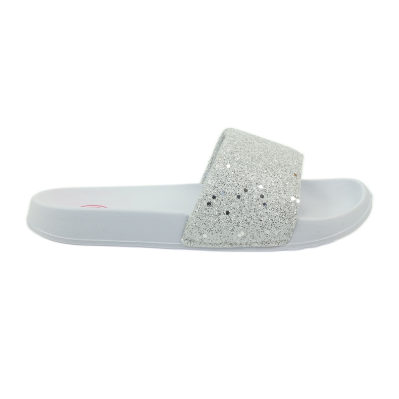 Profiled slippers Big Star glitter white grey