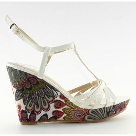 White wedge sandals BL201 white