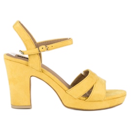 Milaya Fashionable high-heeled sandals yellow