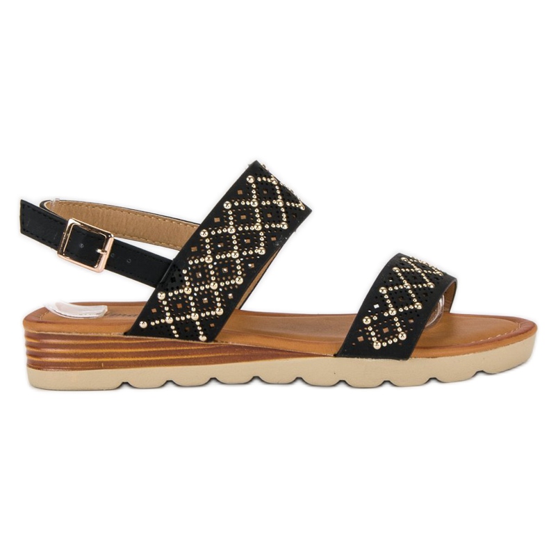 Primavera Openwork flat sandals black