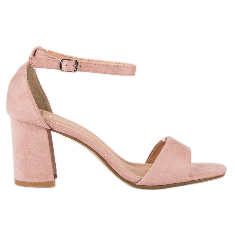 Laura Mode Heeled powder sandals pink