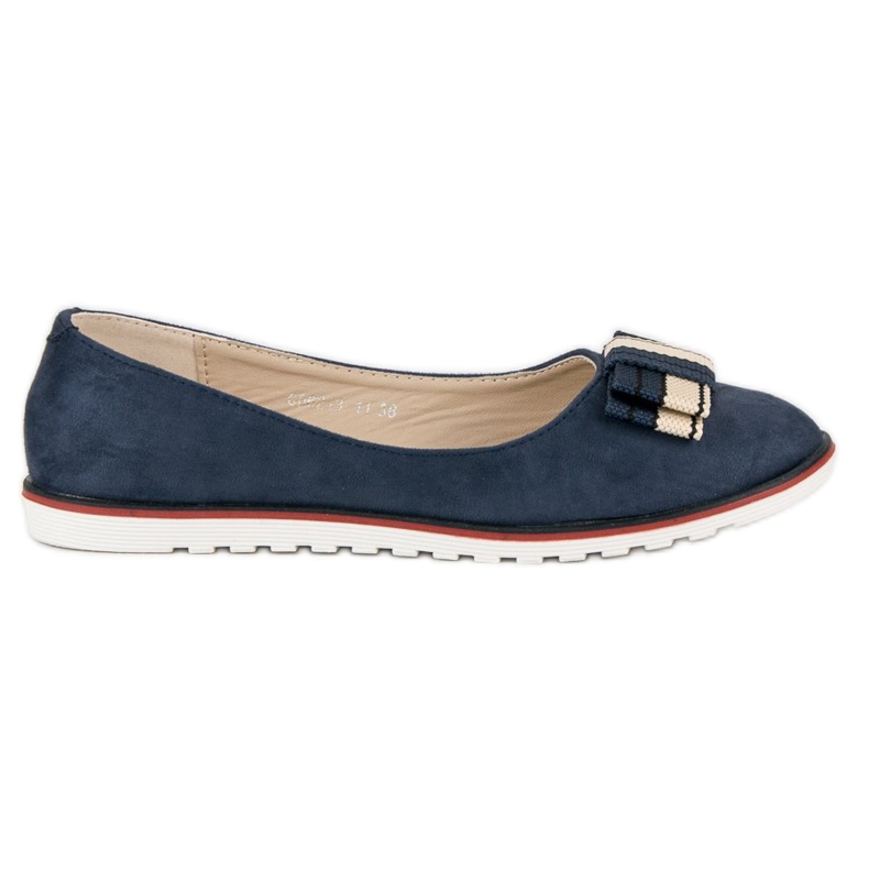 Suede ballerinas brown navy blue