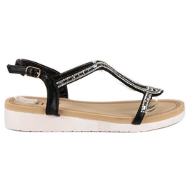 SDS Comfortable flat sandals black