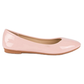 Diamantique Lacquered ballerinas pink