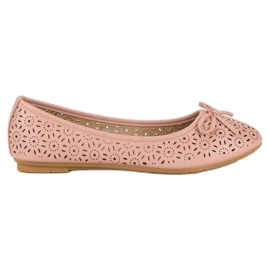 Diamantique Openwork ballerinas pink