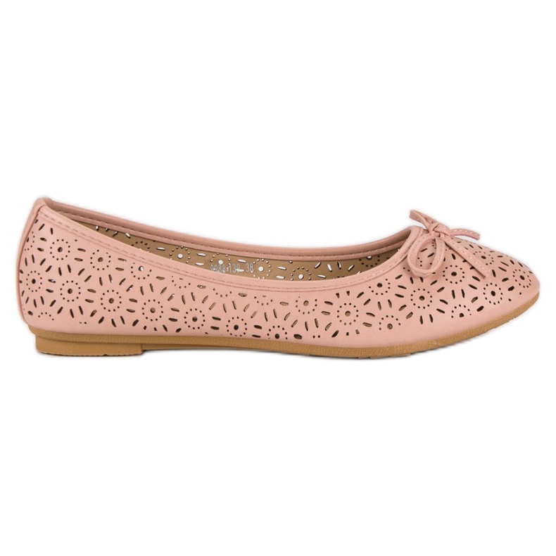 Diamantique Openwork ballerinas pink