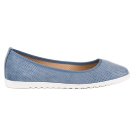 Sun Color Openwork suede ballerinas blue