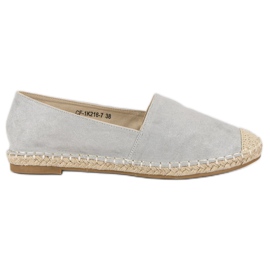 Best Shoes Gray suede espadrilles grey