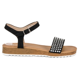 Ch. Creation Black flat sandals