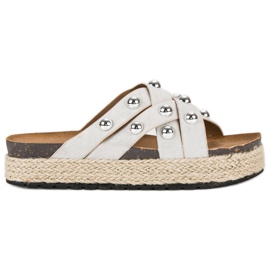 Sergio Todzi Slippers with rhinestones grey