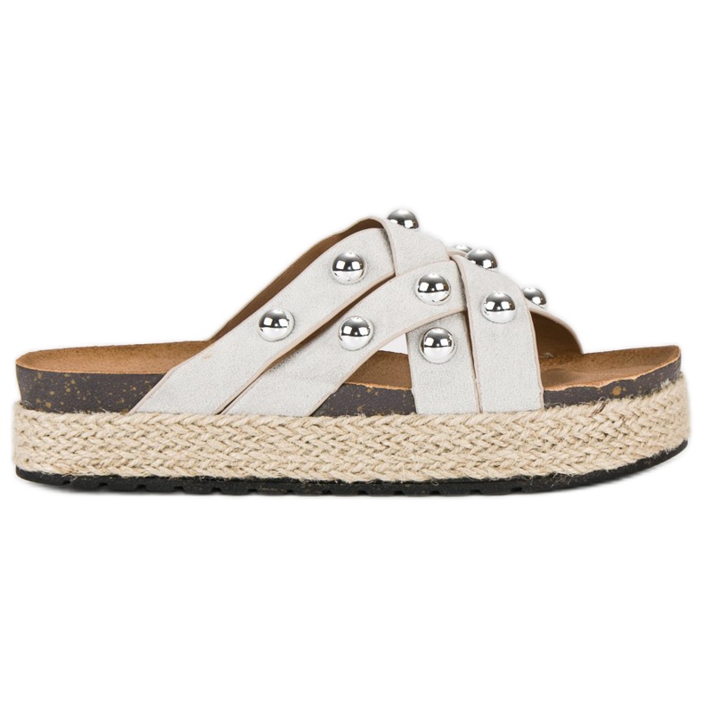Sergio Todzi Slippers with rhinestones grey