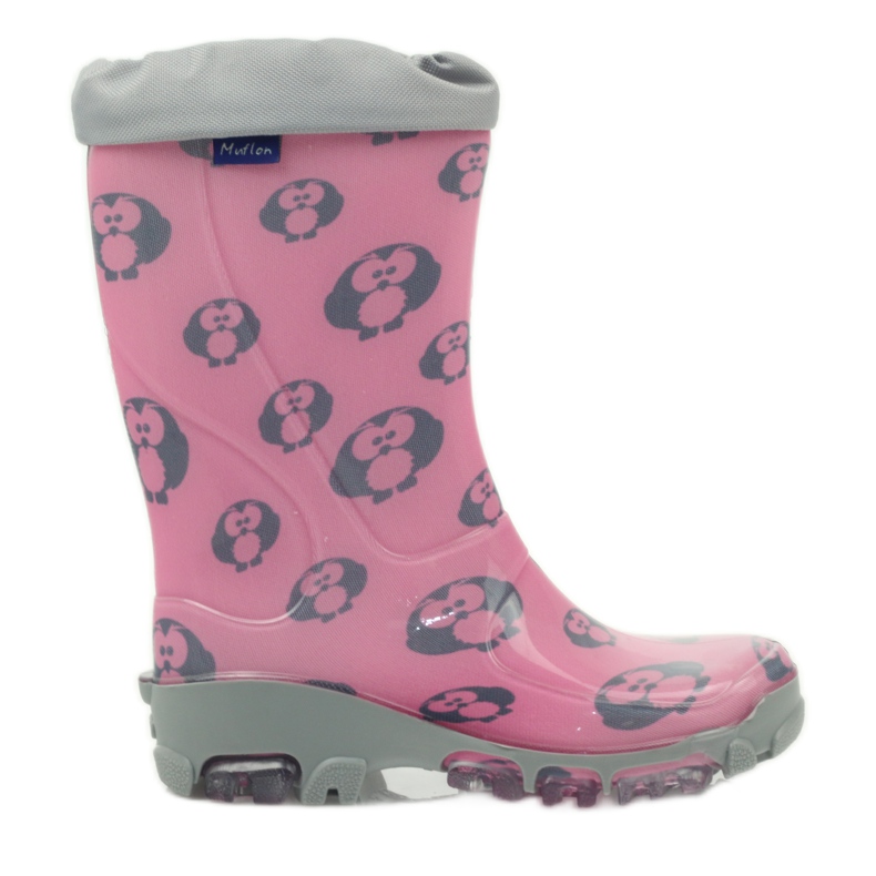 Owl galoshes with silver ions Ren But grey pink