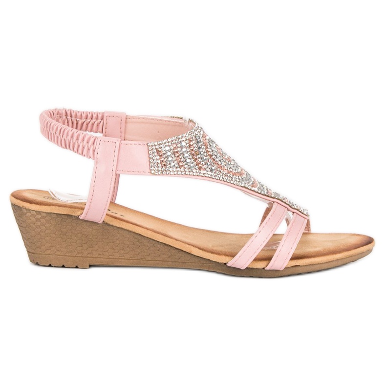 Flyfor Pink wedge sandals