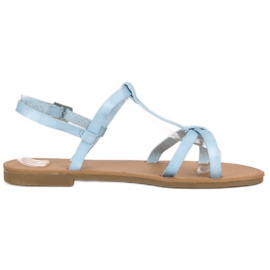 Ideal Shoes Light blue sandals