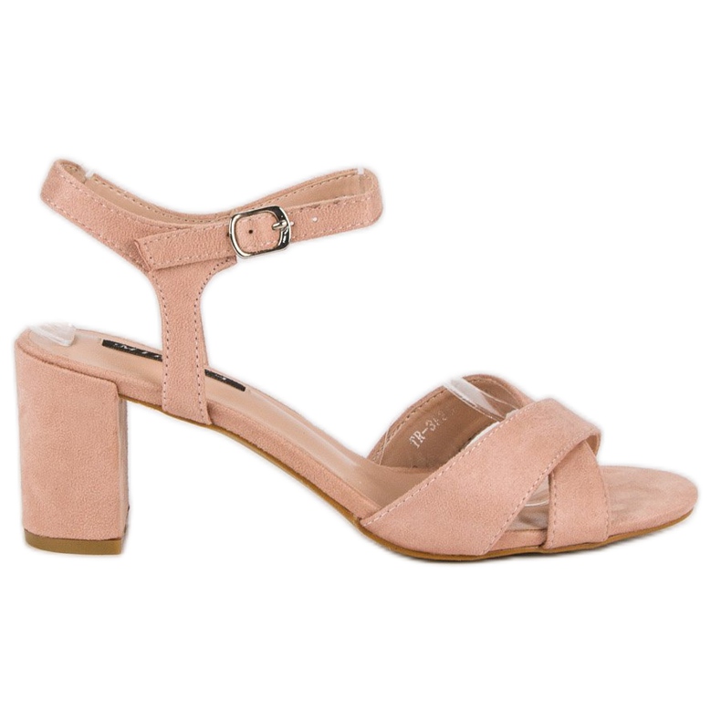 Milaya Pink sandals on a post Milaya Pink sandals on a post