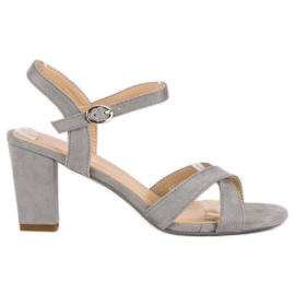 Lovit Suede sandals on a post grey Lovit Suede sandals on a post grey