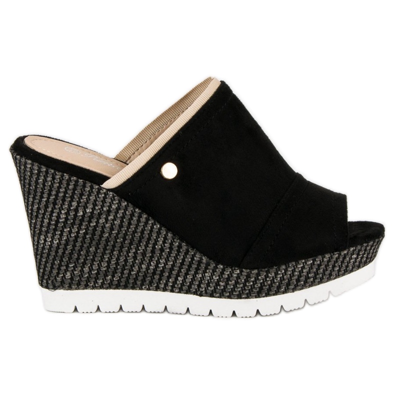 Primavera Suede wedge sandals black