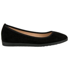 Sun Color Openwork suede ballerinas black