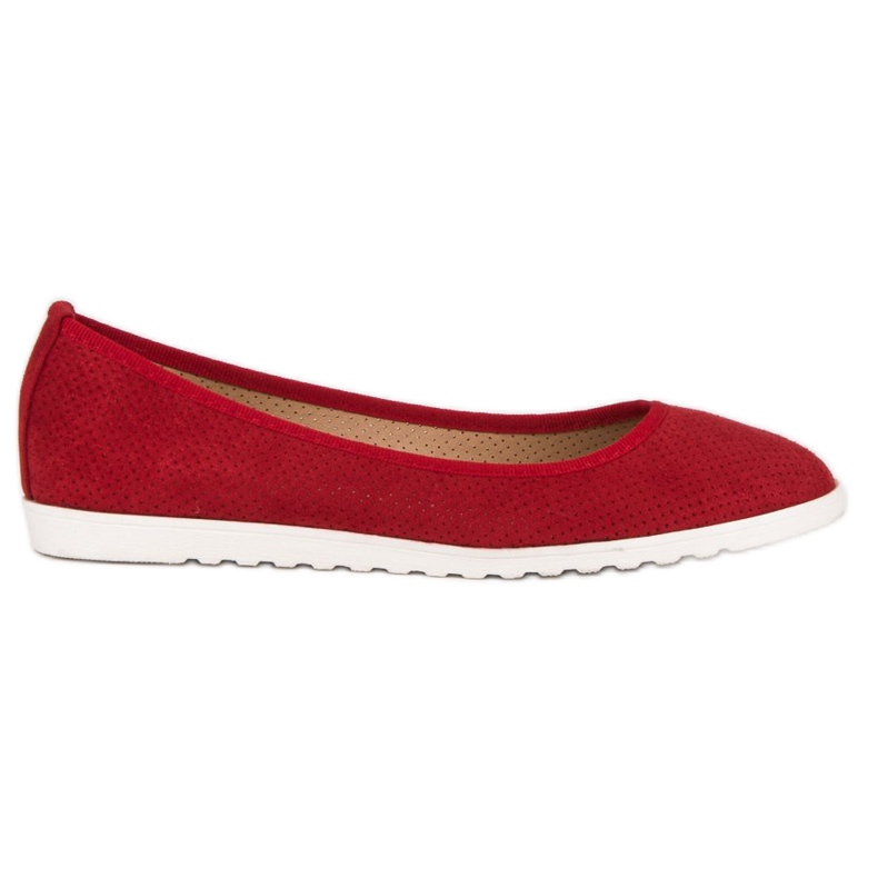 Sun Color Openwork suede ballerinas red