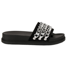 Black slippers