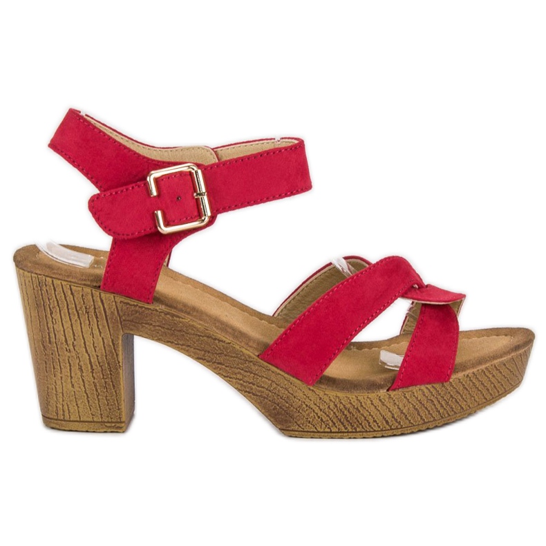 Light sandals on a post red