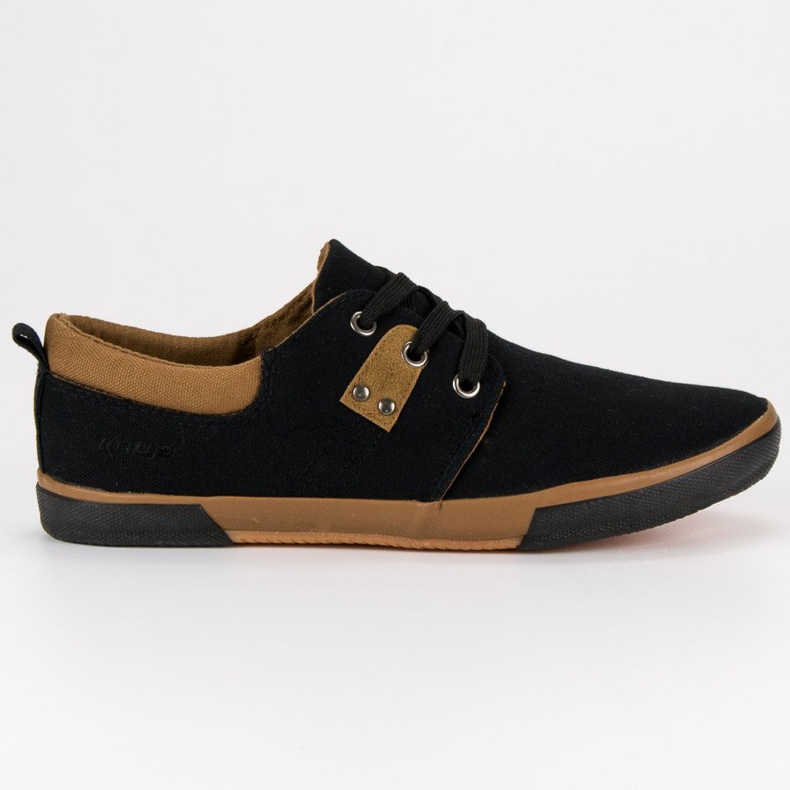 Black tied sneakers brown