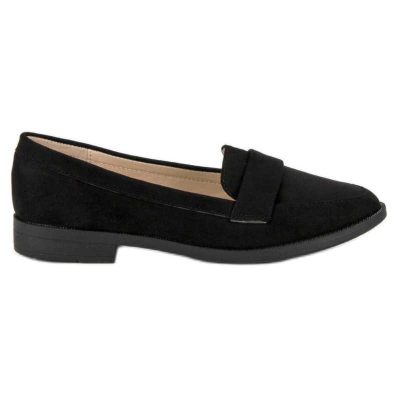 Small Swan Suede loafers black