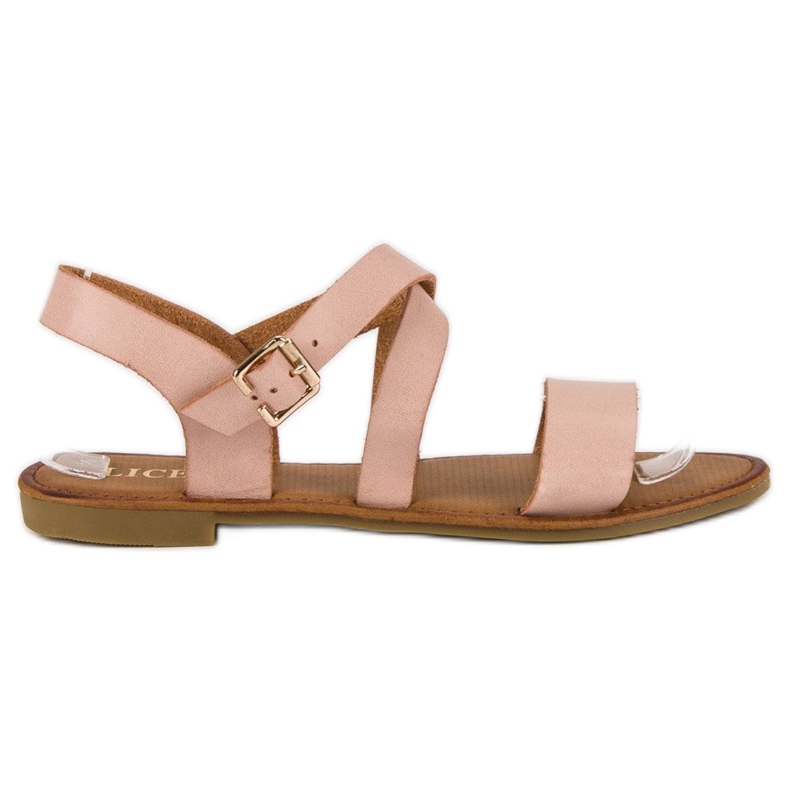 Licean Pink buckled sandals brown