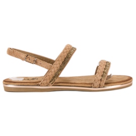 Fama Suede Flat Sandals brown