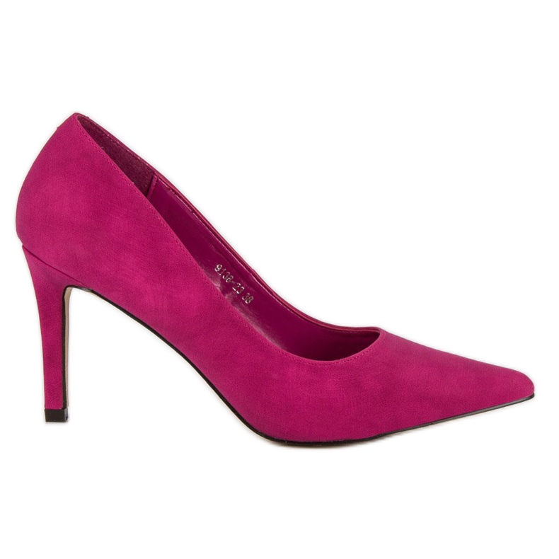 Suede high-heeled pumps pink