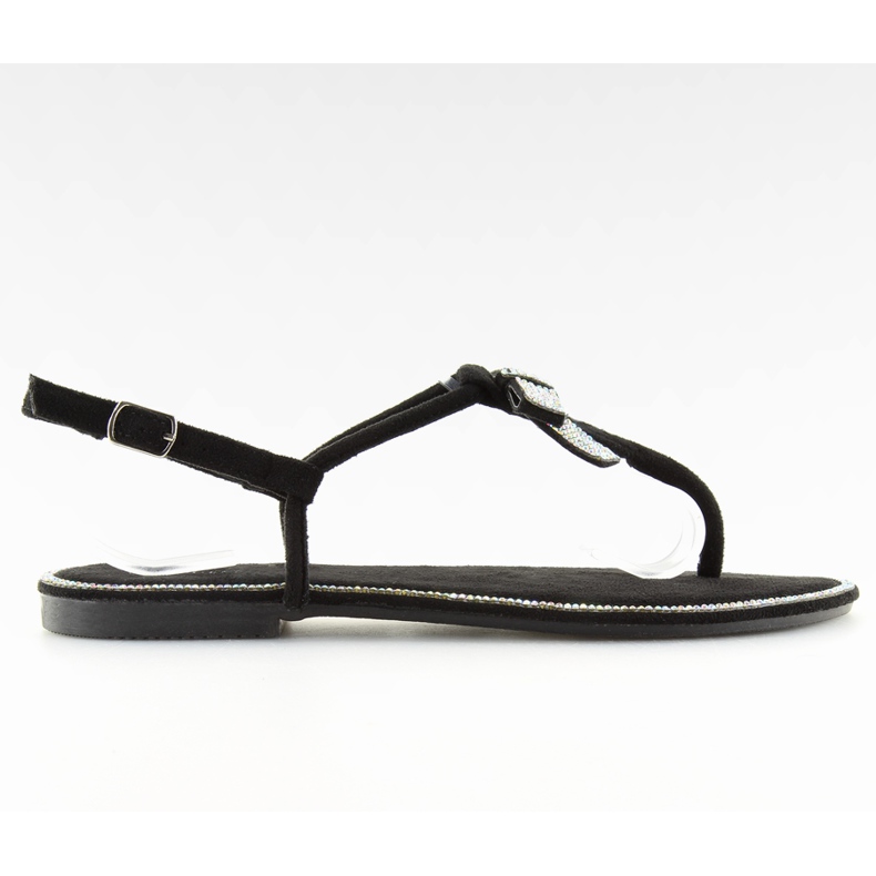 Black suede sandals 218-120