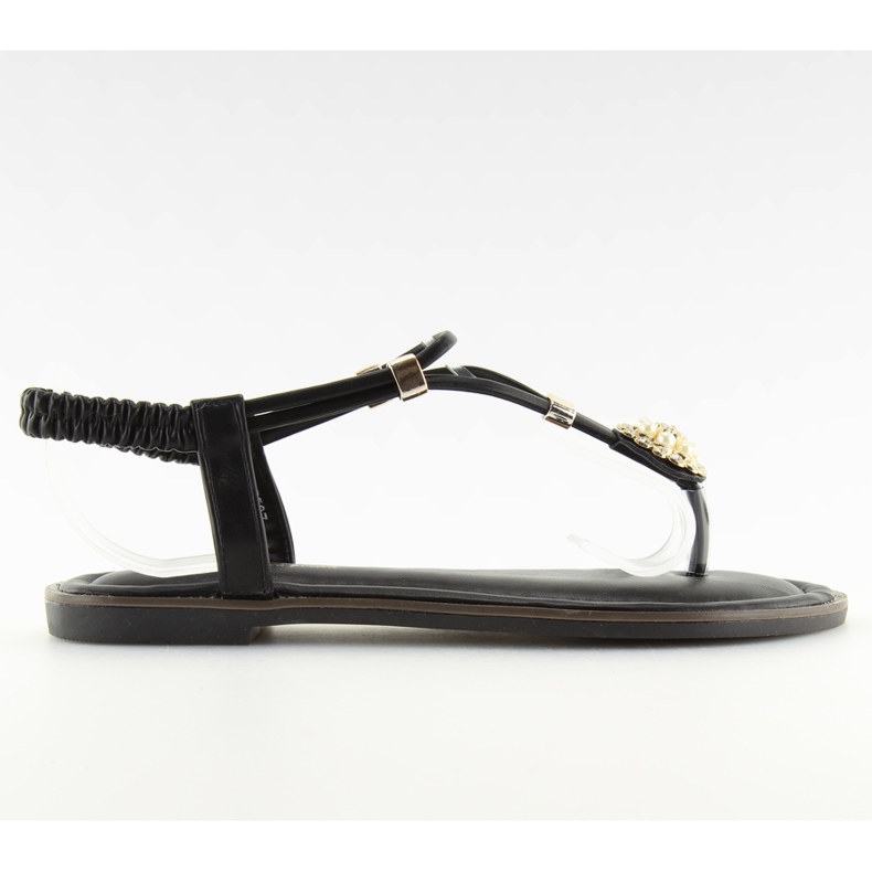 Black women's sandals flip-flops 7537 black