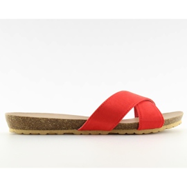 Women's red suede slippers SR-2812 Orange