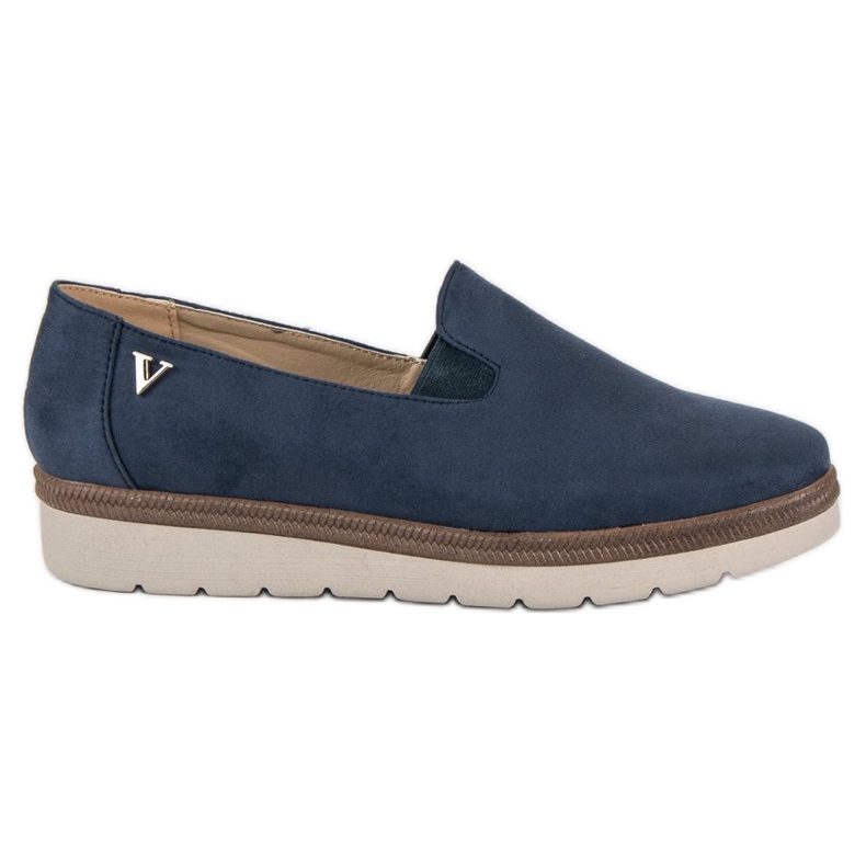 Suede slip on vinceza shoes blue