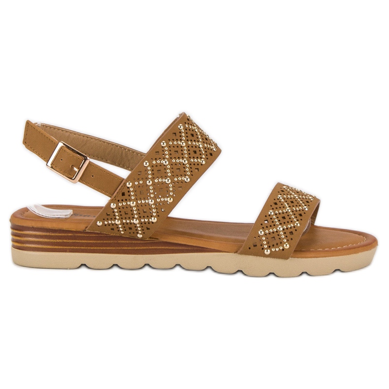 Primavera Openwork flat sandals brown