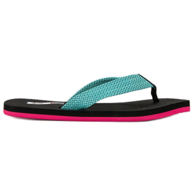 American Club American flip flops black green
