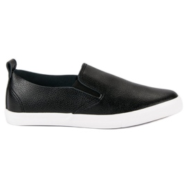 Ladies' black slipons