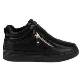 Lgm Black sneakers with a zipper